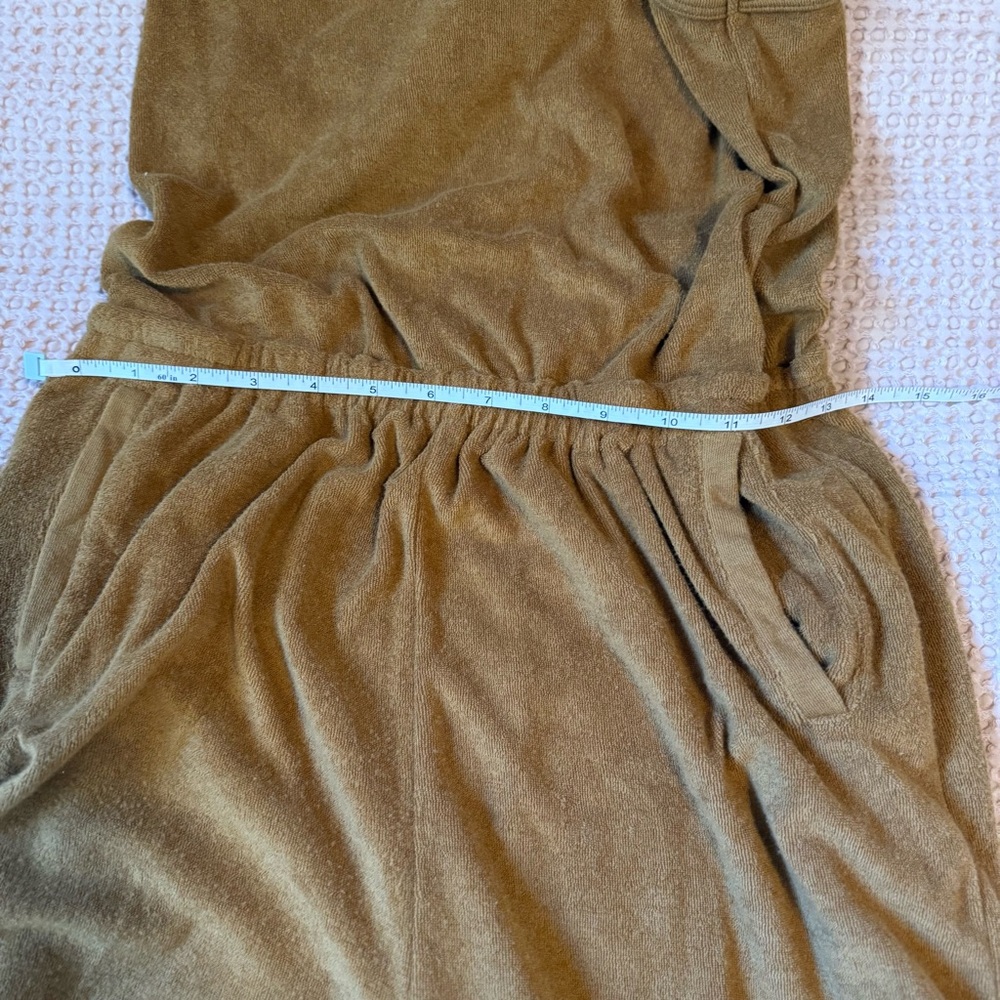 Aerie OFFLINE Terrycloth Wide Leg Jumpsuit in Golden Brown, Size S - Picture 12 of 15